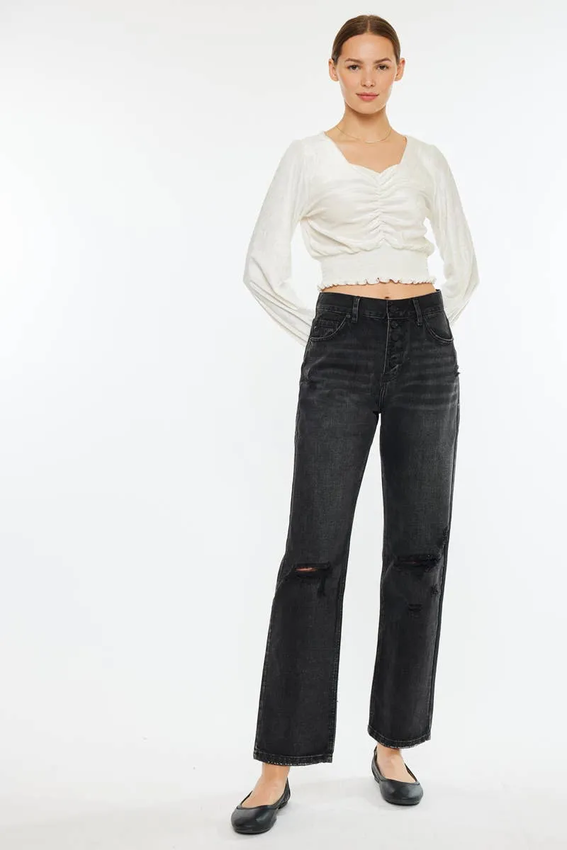 Dark Grey Straight Leg Jean