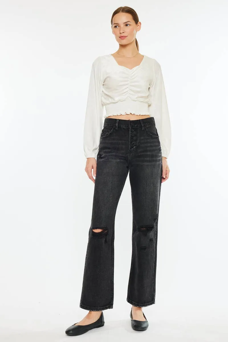 Dark Grey Straight Leg Jean