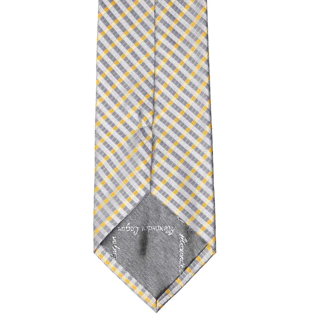 Dark Silver George Plaid Necktie