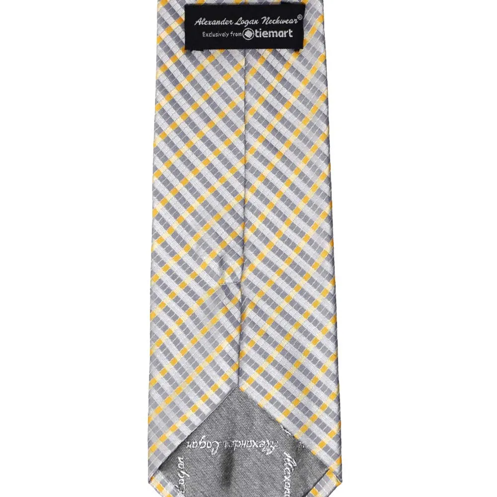 Dark Silver George Plaid Necktie