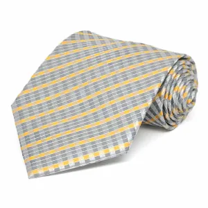 Dark Silver George Plaid Necktie