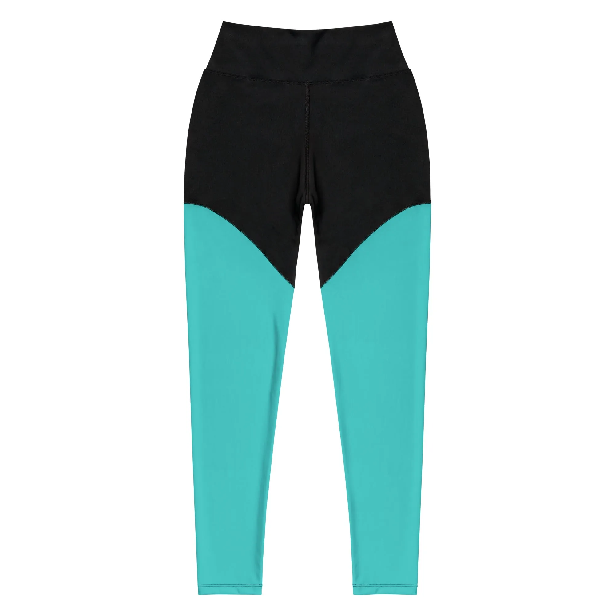 Dark Turquoise Sports Leggings (Glamourange Women Sports Leggings With Design Colour)