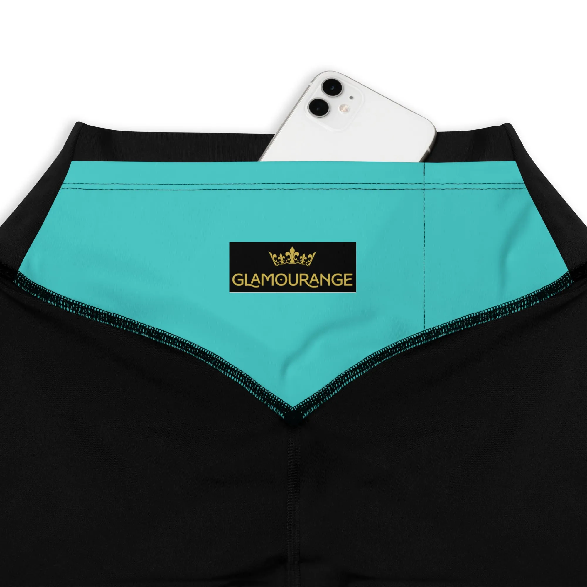 Dark Turquoise Sports Leggings (Glamourange Women Sports Leggings With Design Colour)
