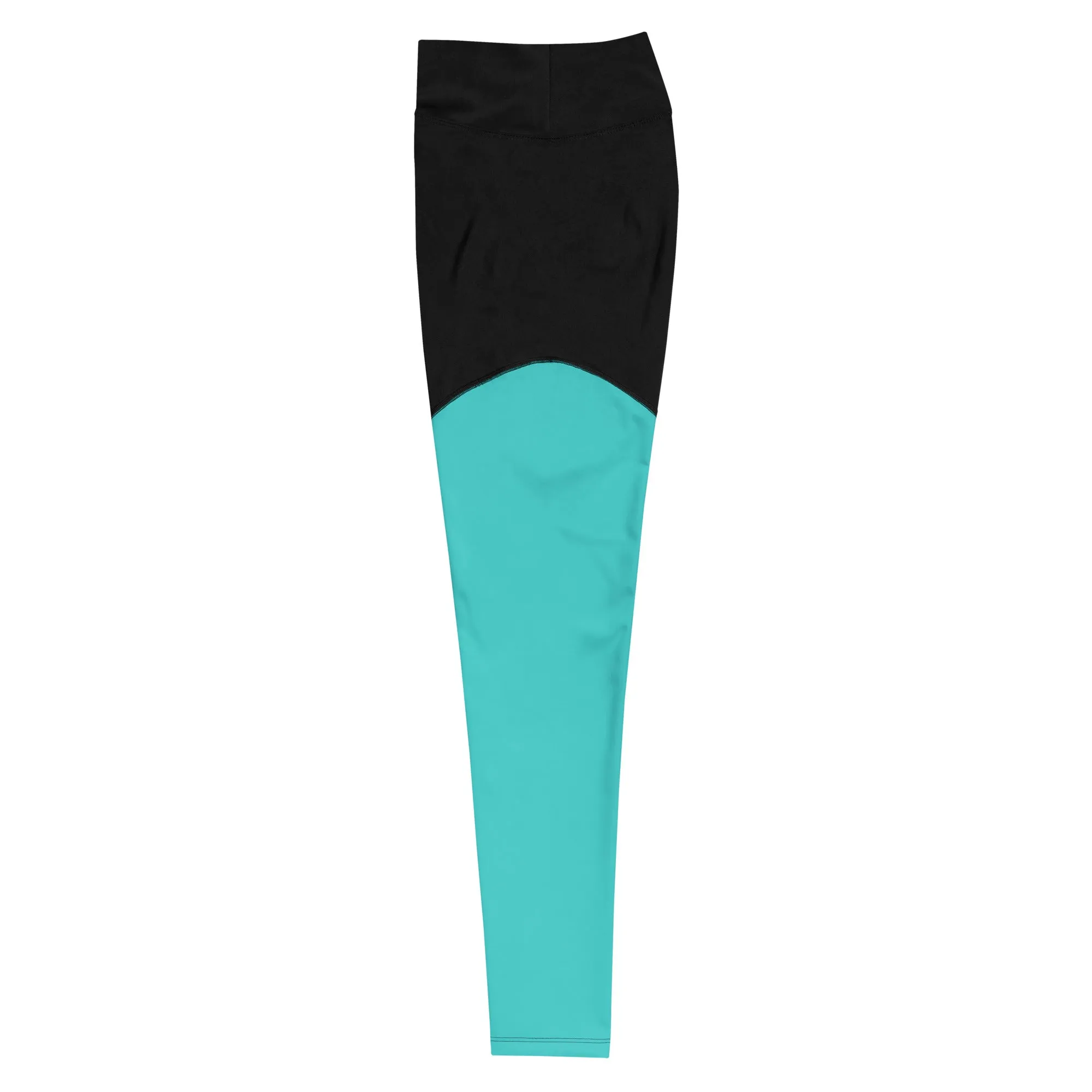 Dark Turquoise Sports Leggings (Glamourange Women Sports Leggings With Design Colour)