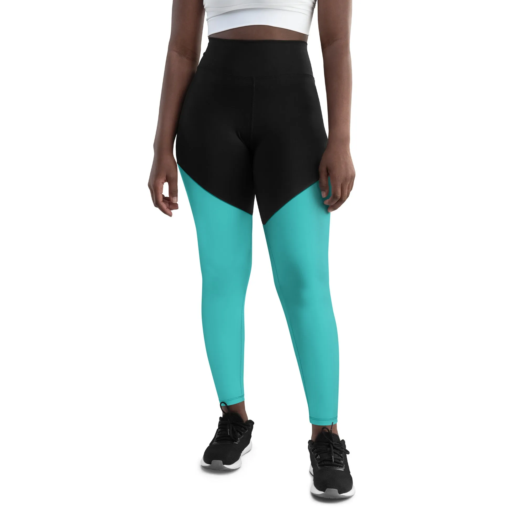 Dark Turquoise Sports Leggings (Glamourange Women Sports Leggings With Design Colour)