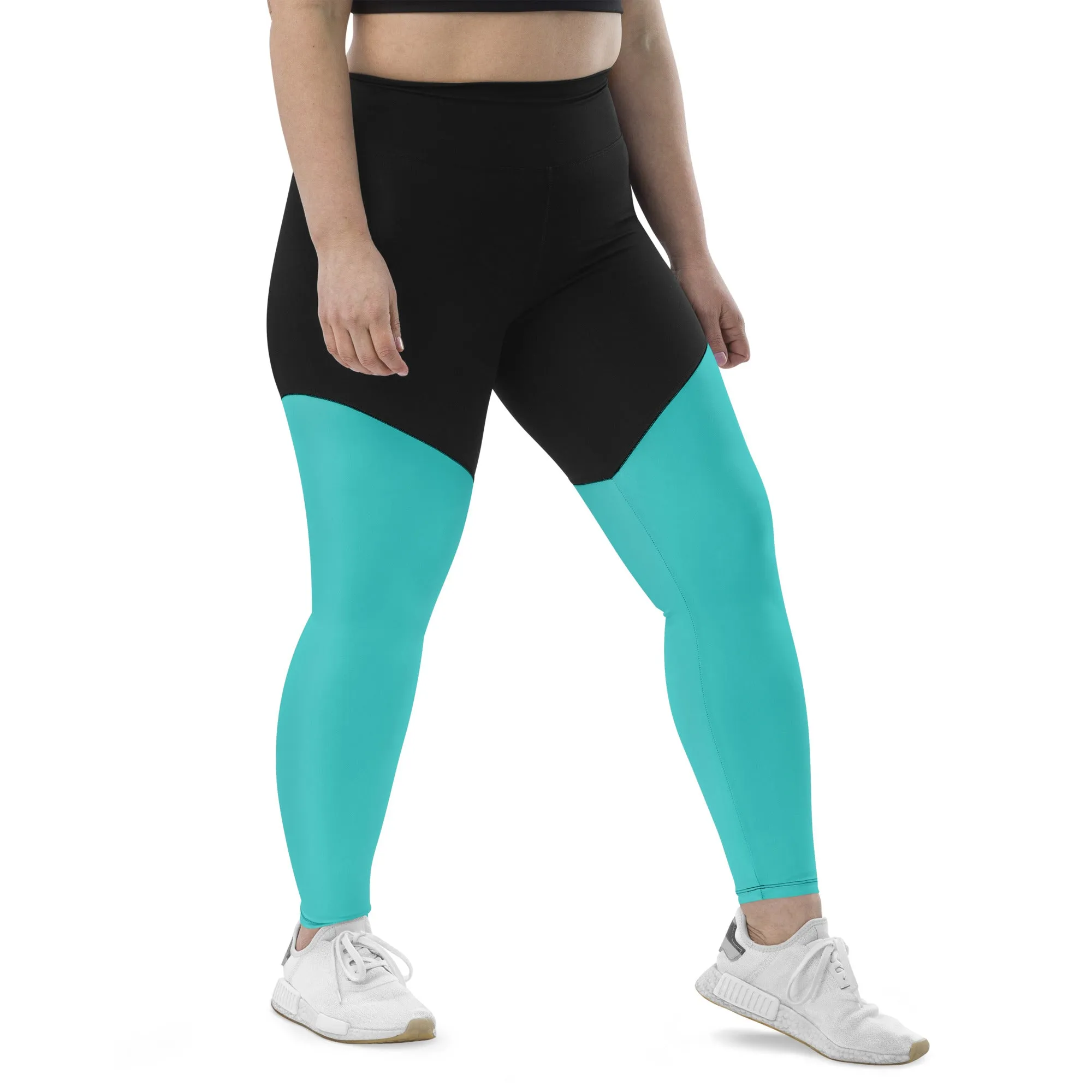 Dark Turquoise Sports Leggings (Glamourange Women Sports Leggings With Design Colour)