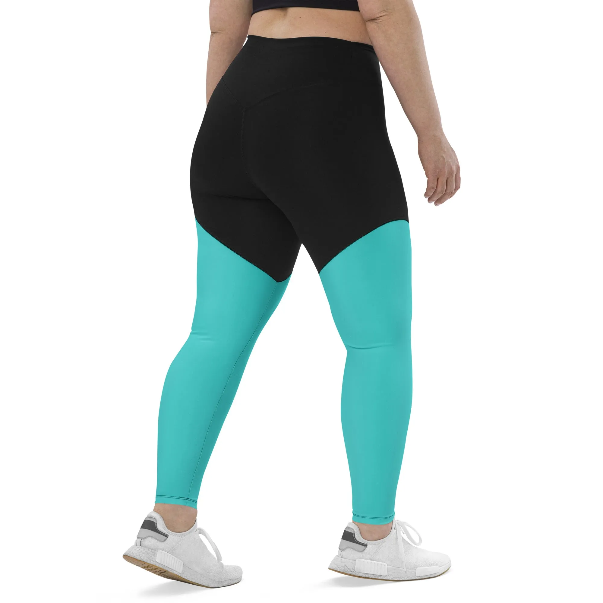 Dark Turquoise Sports Leggings (Glamourange Women Sports Leggings With Design Colour)