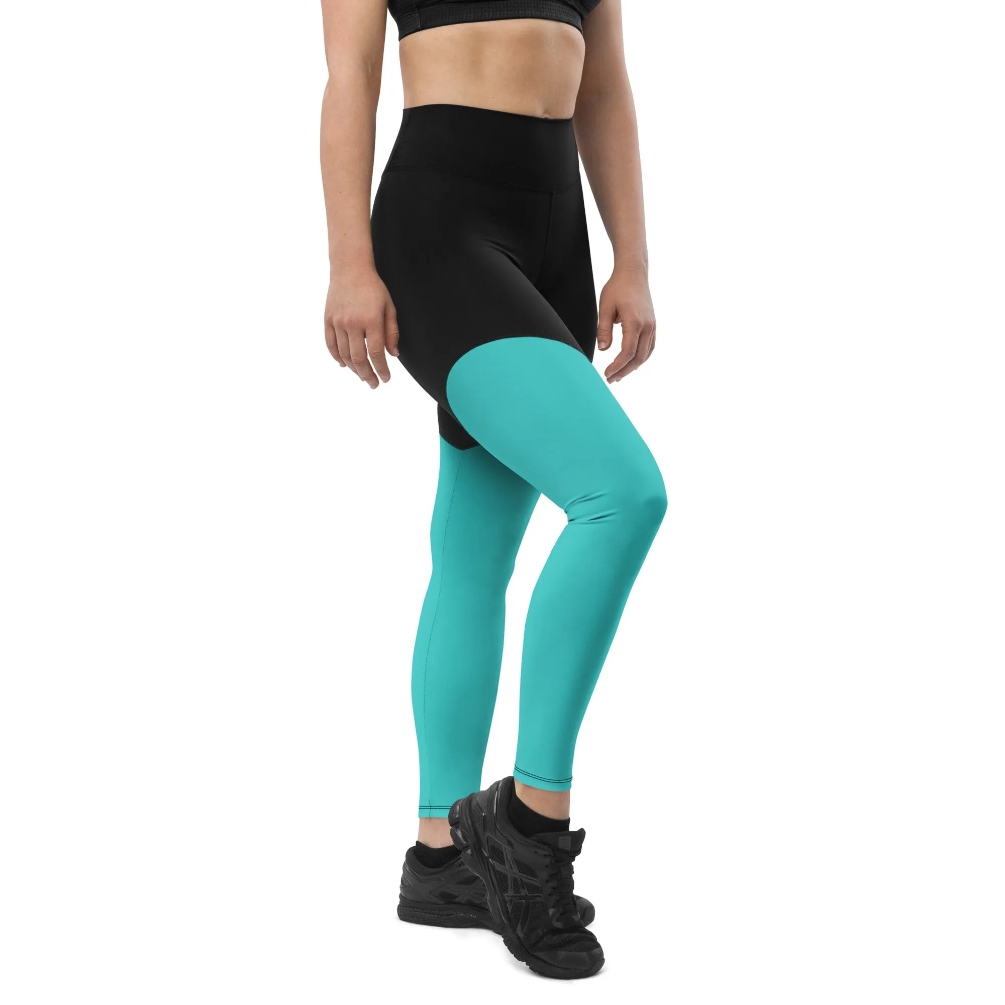 Dark Turquoise Sports Leggings (Glamourange Women Sports Leggings With Design Colour)