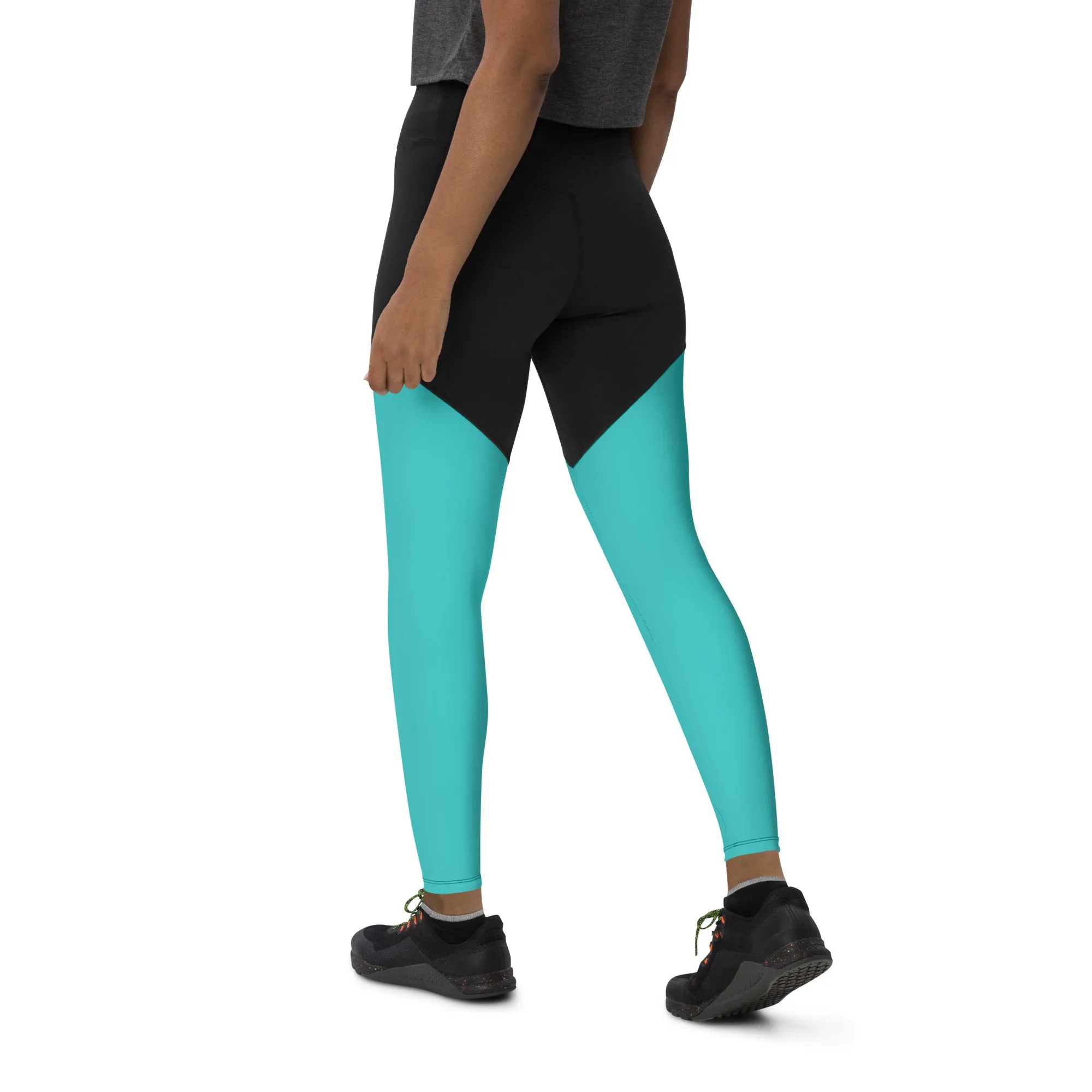 Dark Turquoise Sports Leggings (Glamourange Women Sports Leggings With Design Colour)