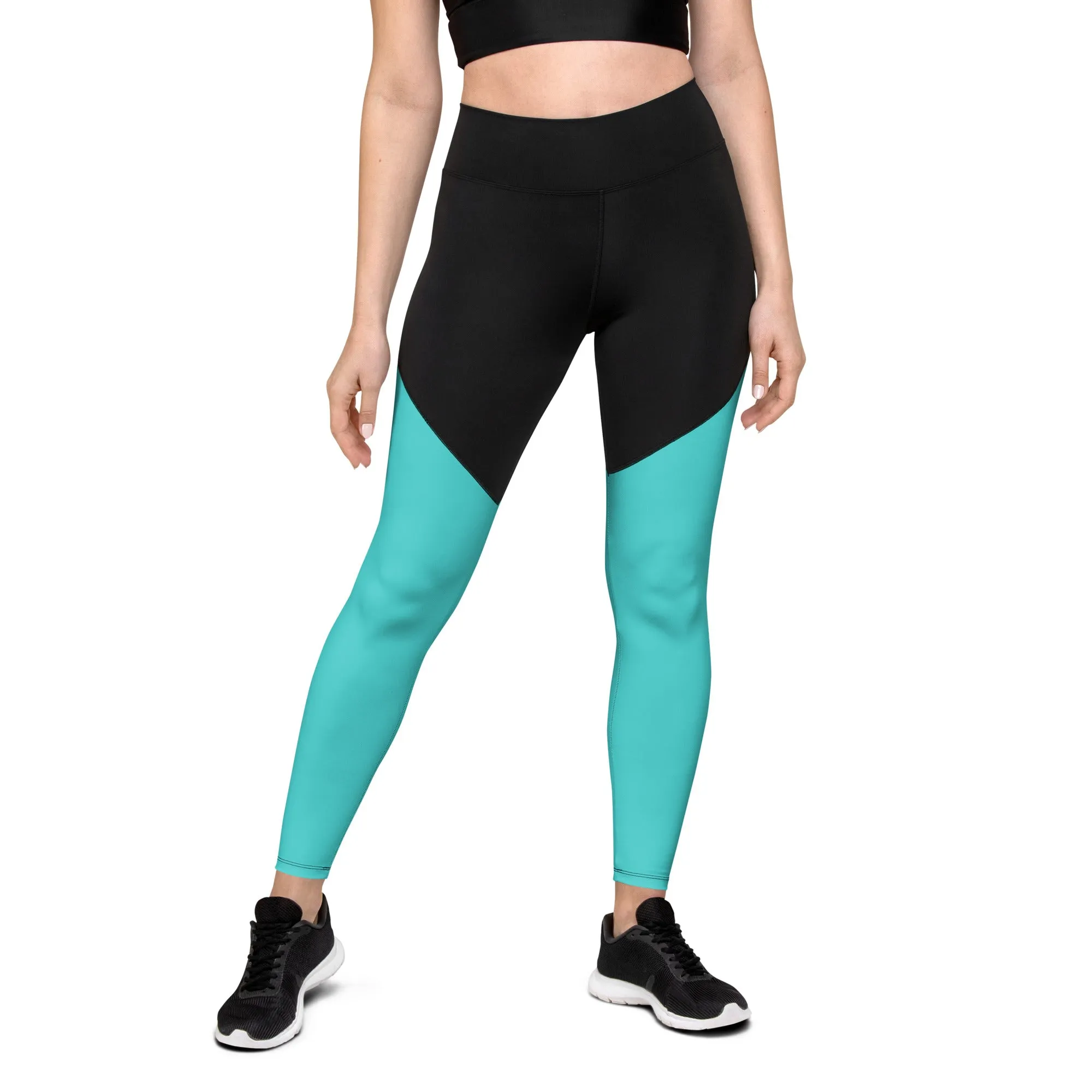Dark Turquoise Sports Leggings (Glamourange Women Sports Leggings With Design Colour)