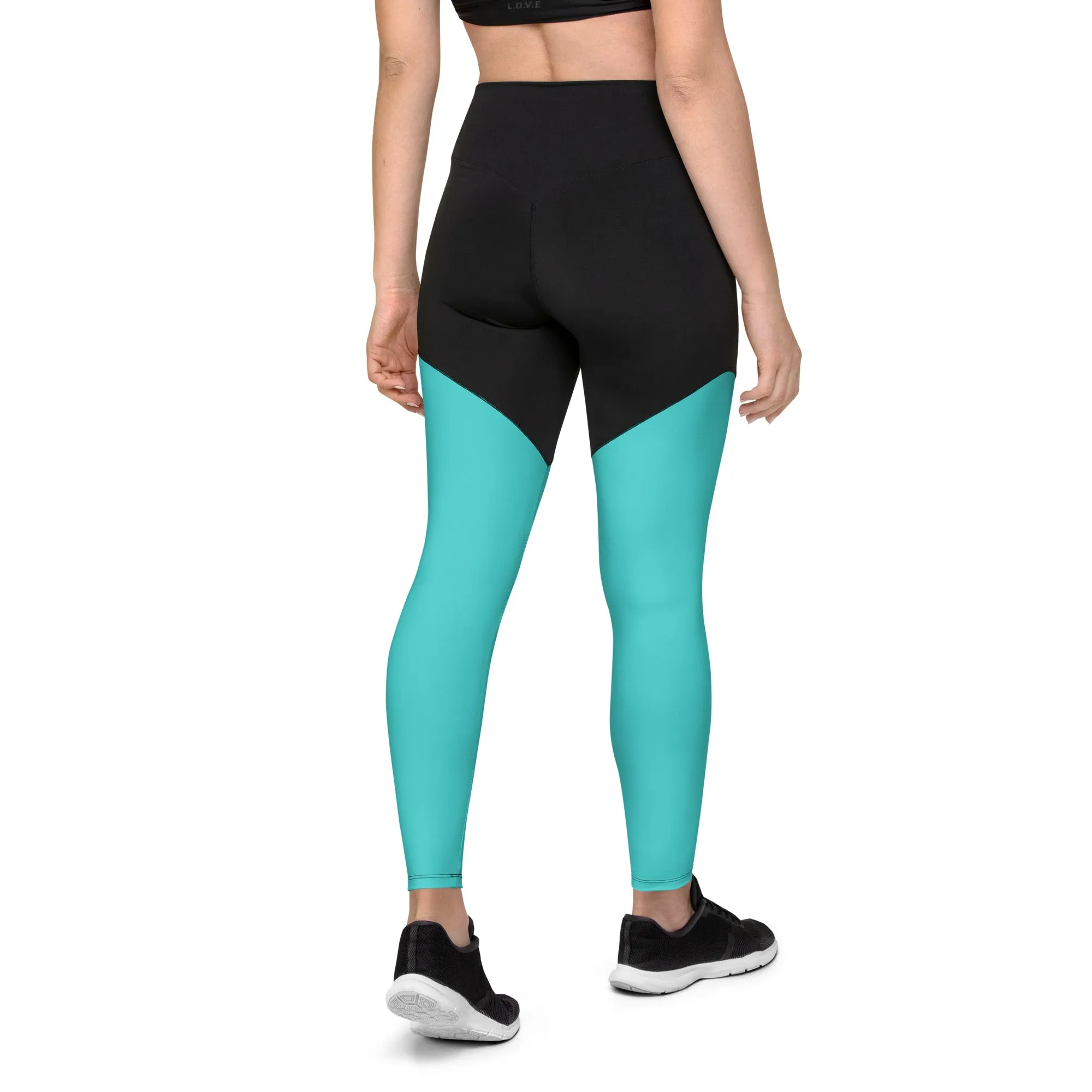 Dark Turquoise Sports Leggings (Glamourange Women Sports Leggings With Design Colour)