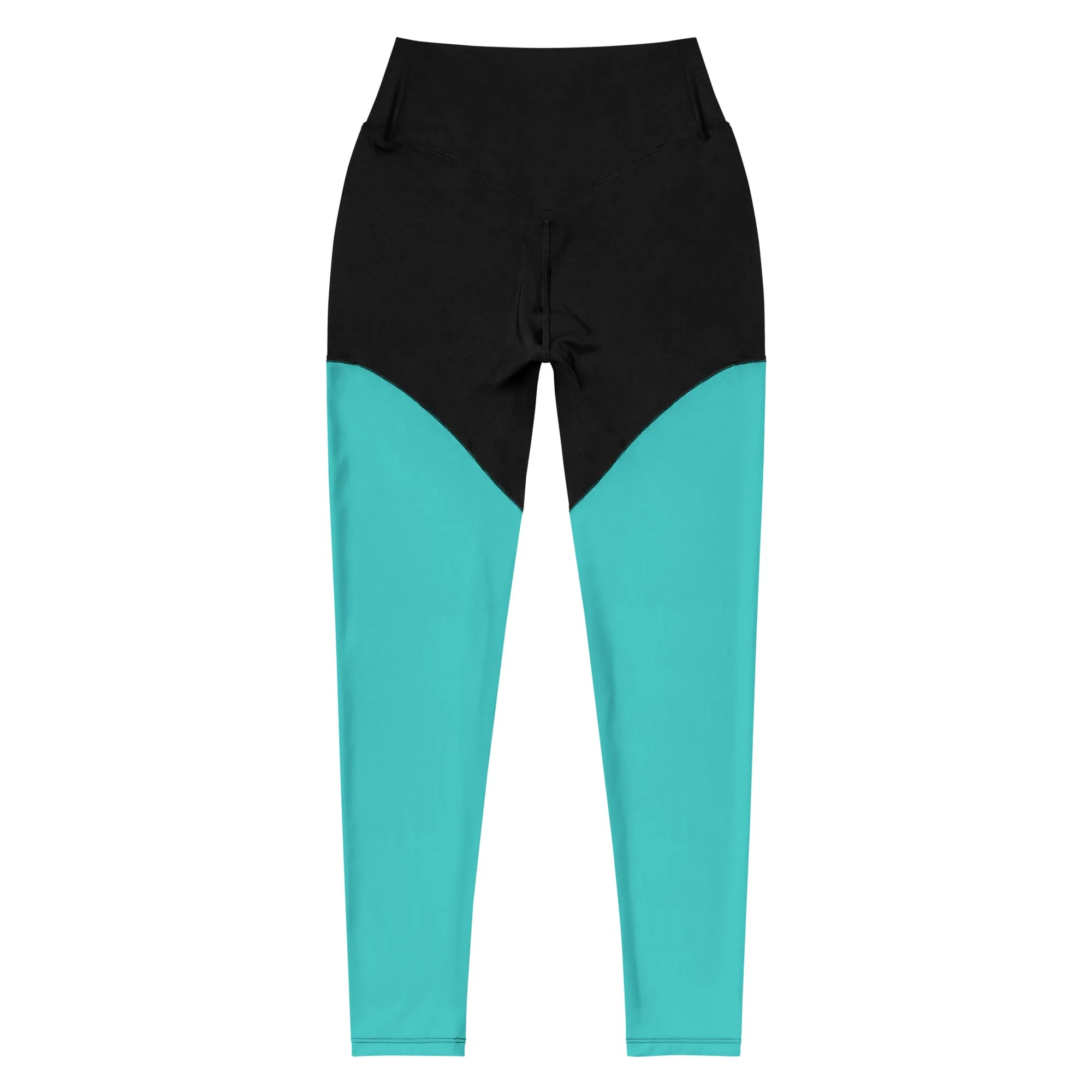 Dark Turquoise Sports Leggings (Glamourange Women Sports Leggings With Design Colour)