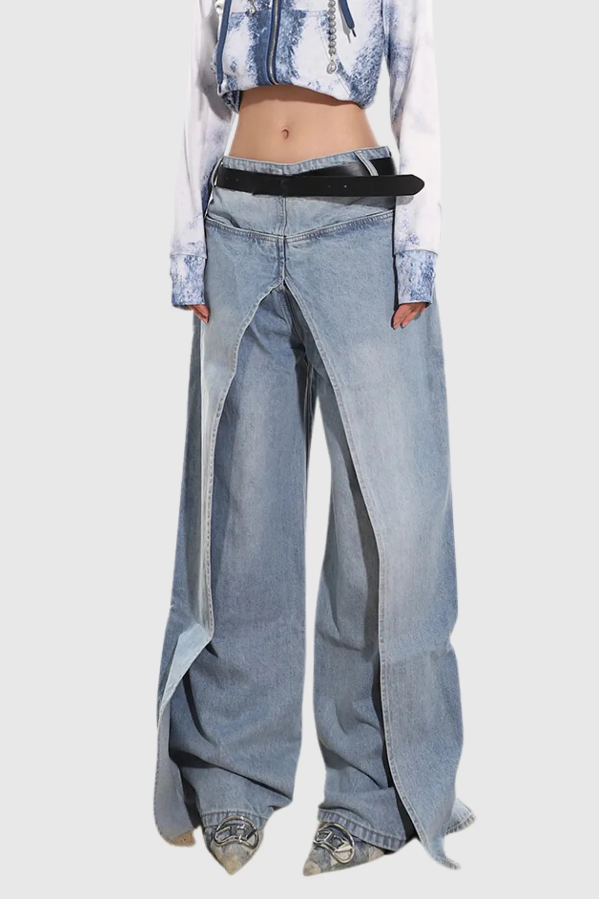 Deconstruct Wide Jeans