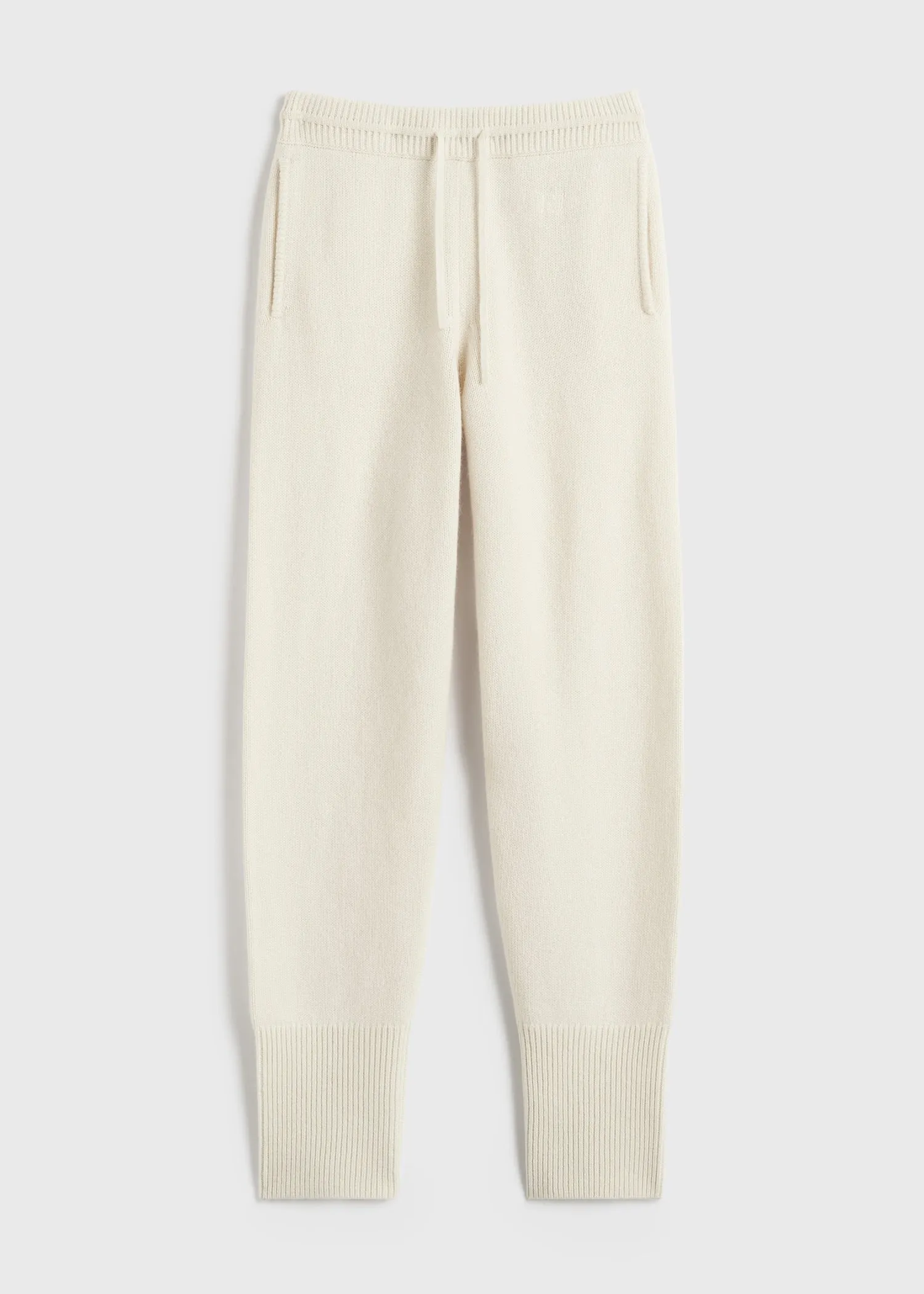 Drawstring cashmere sweatpants winter white