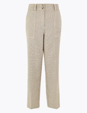 Evie Straight Leg Checked 7/8th Trousers