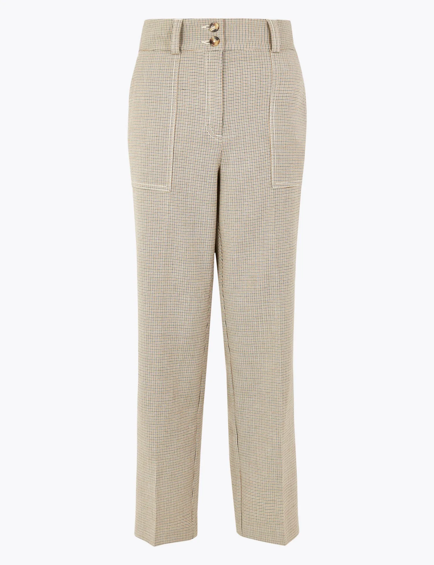 Evie Straight Leg Checked 7/8th Trousers