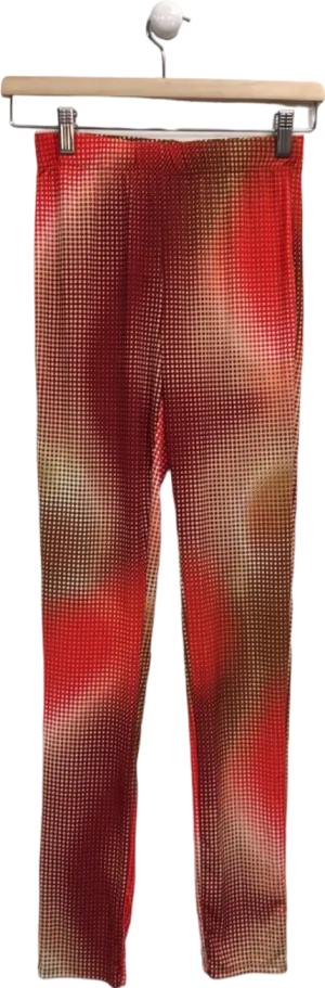 Fashion Nova Red Multi-Colour Leggings UK S