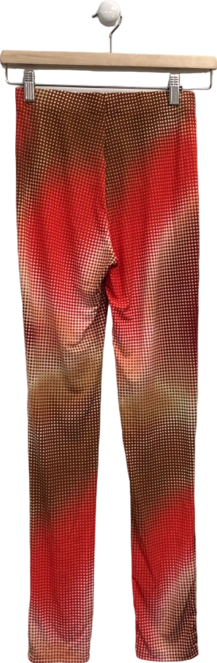 Fashion Nova Red Multi-Colour Leggings UK S