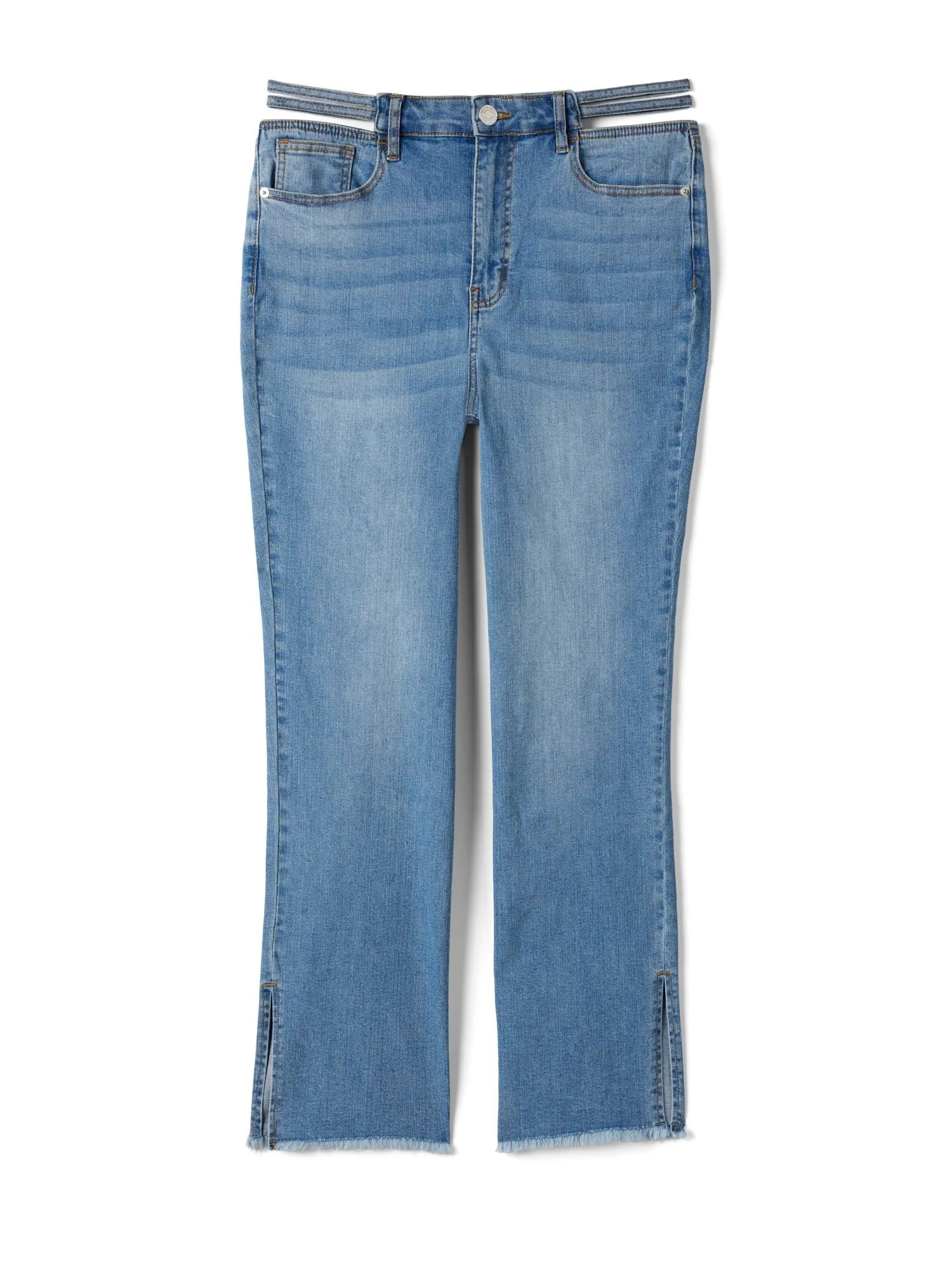 Fashion To Figure - High Rise Split Waist Relaxed Fit Jeans - Tall inseam