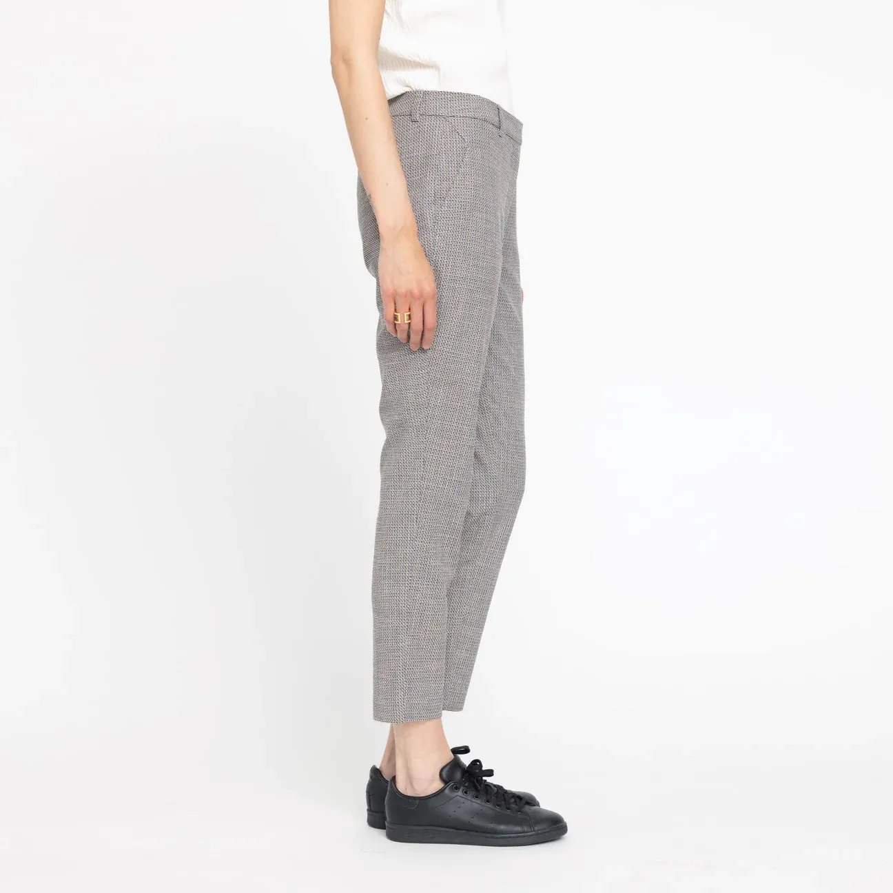 Five Units Kylie Crop in Navy Sand Mix Check