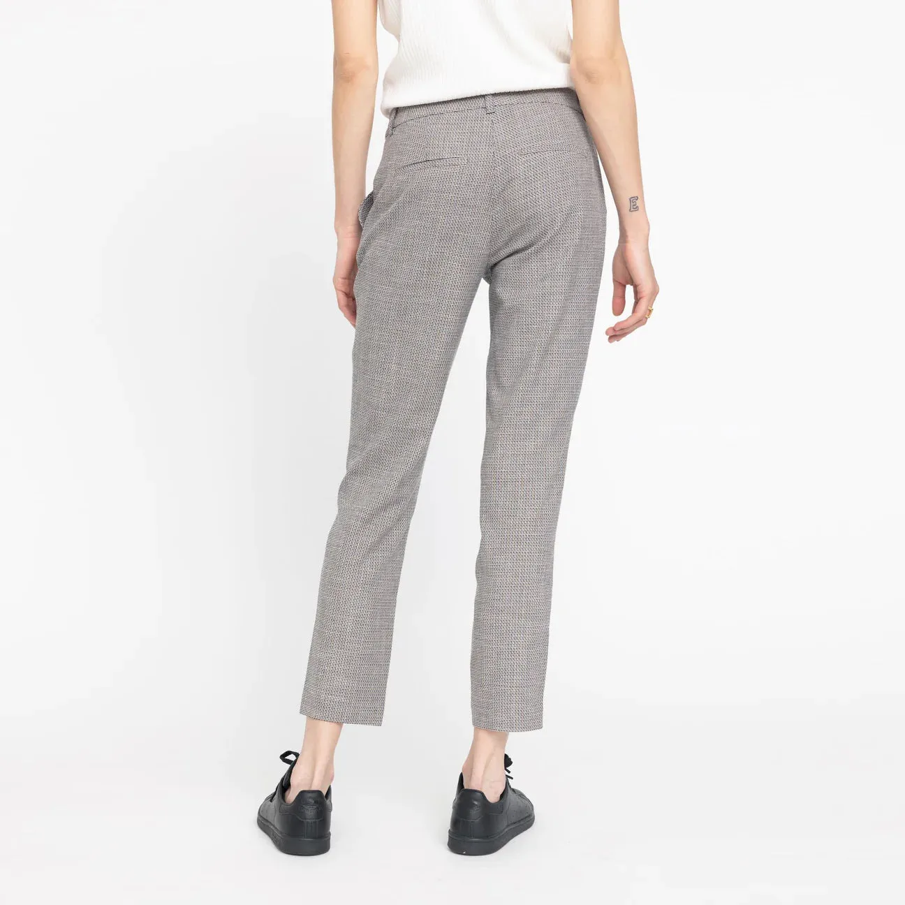 Five Units Kylie Crop in Navy Sand Mix Check