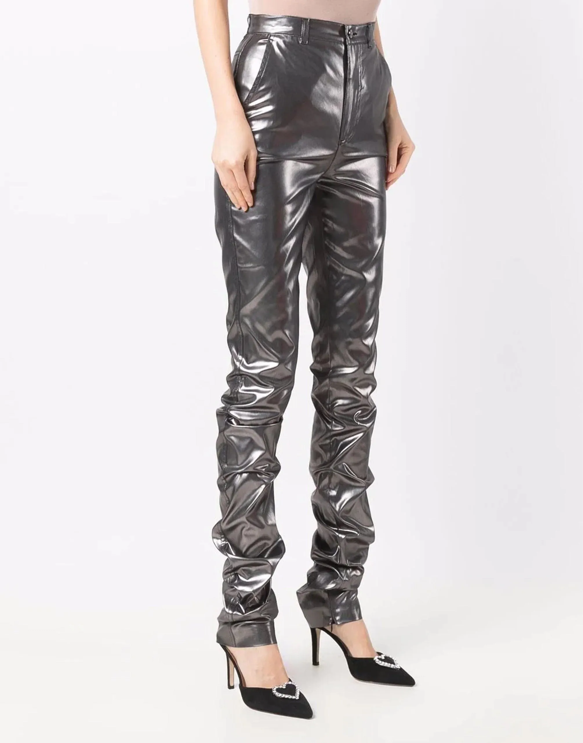 Foiled Fabric Pants
