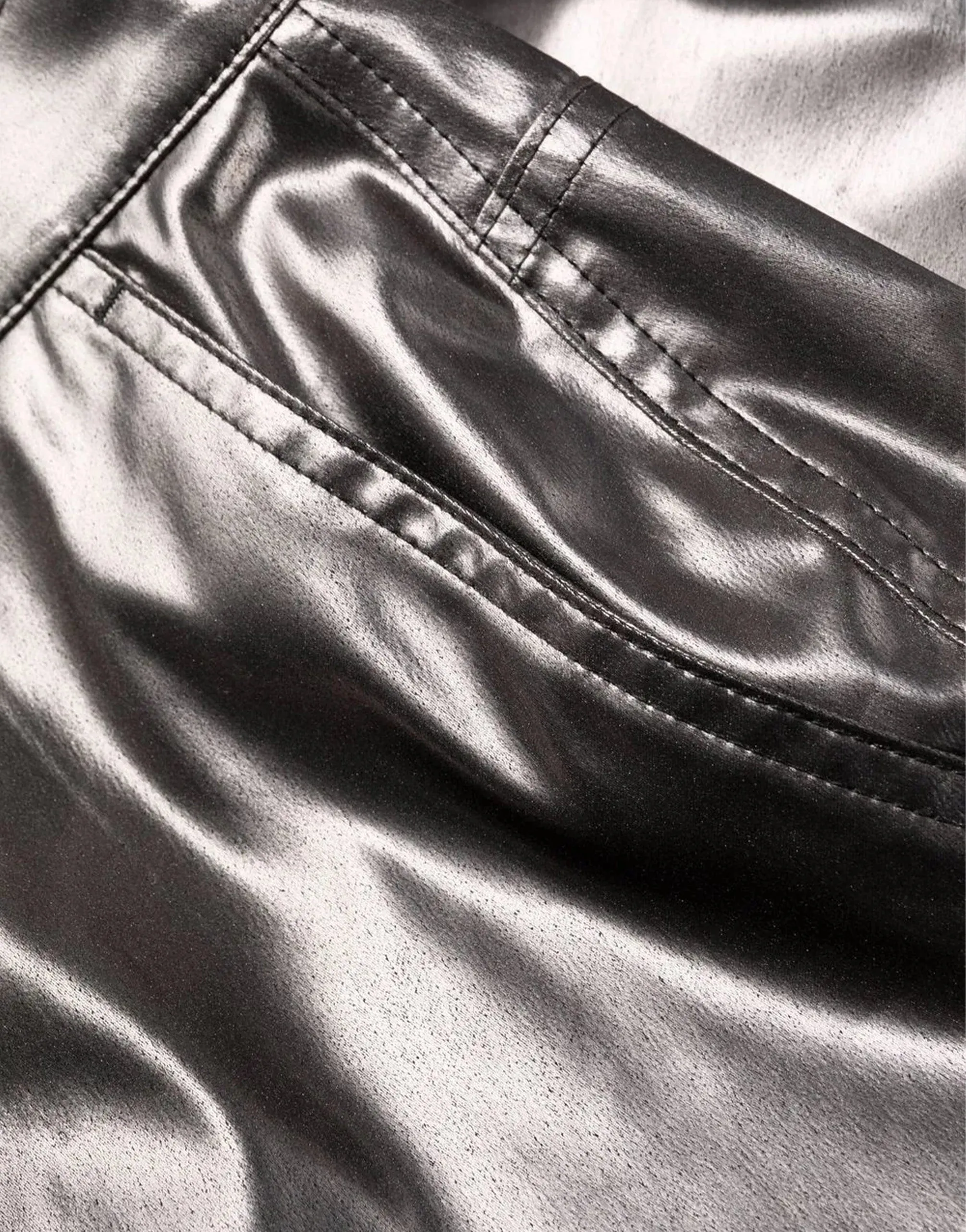 Foiled Fabric Pants