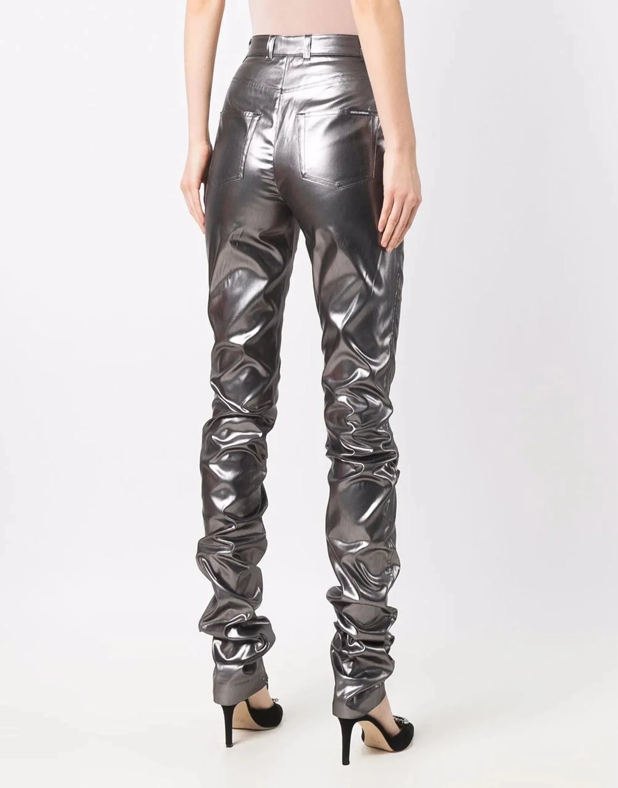 Foiled Fabric Pants