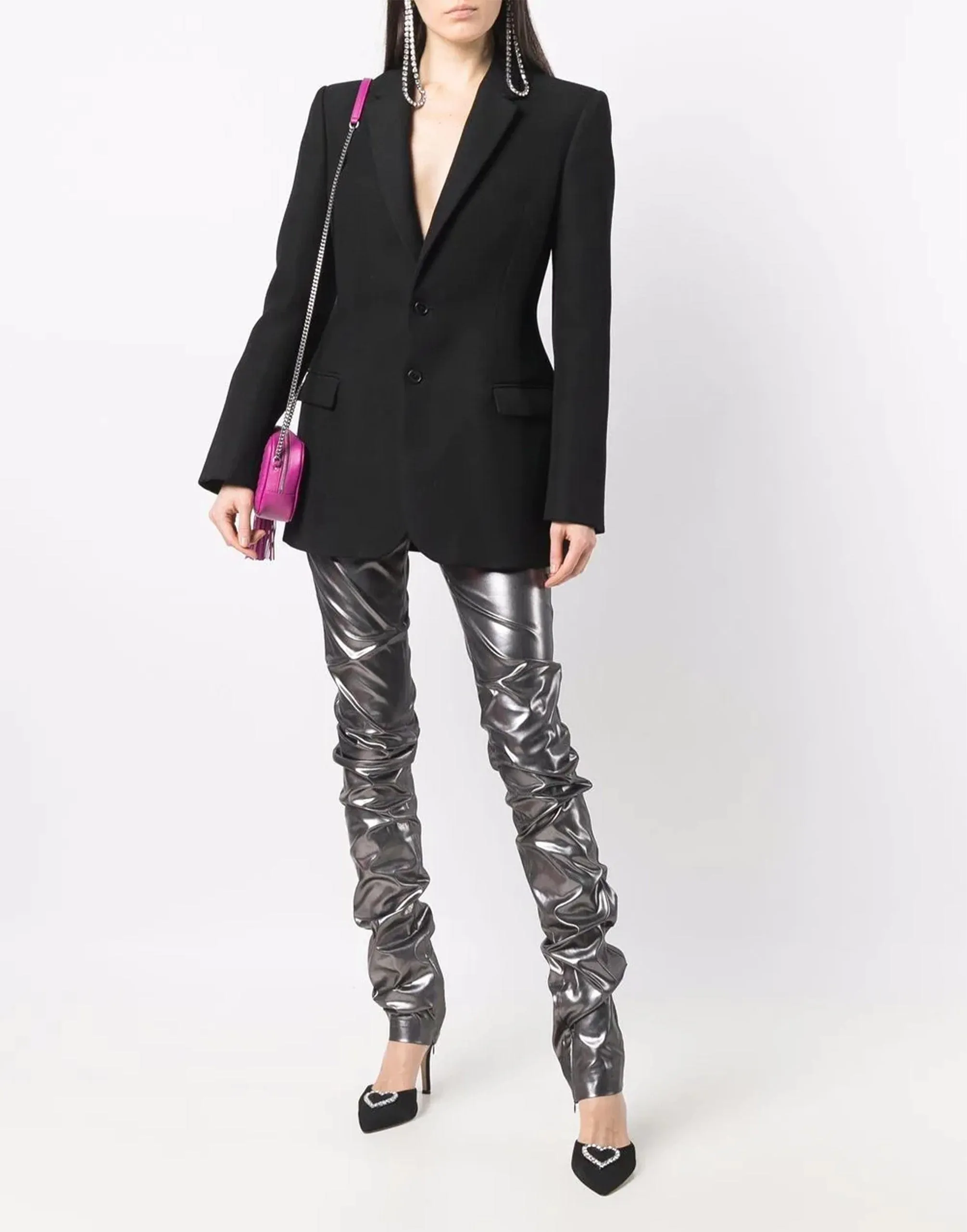 Foiled Fabric Pants