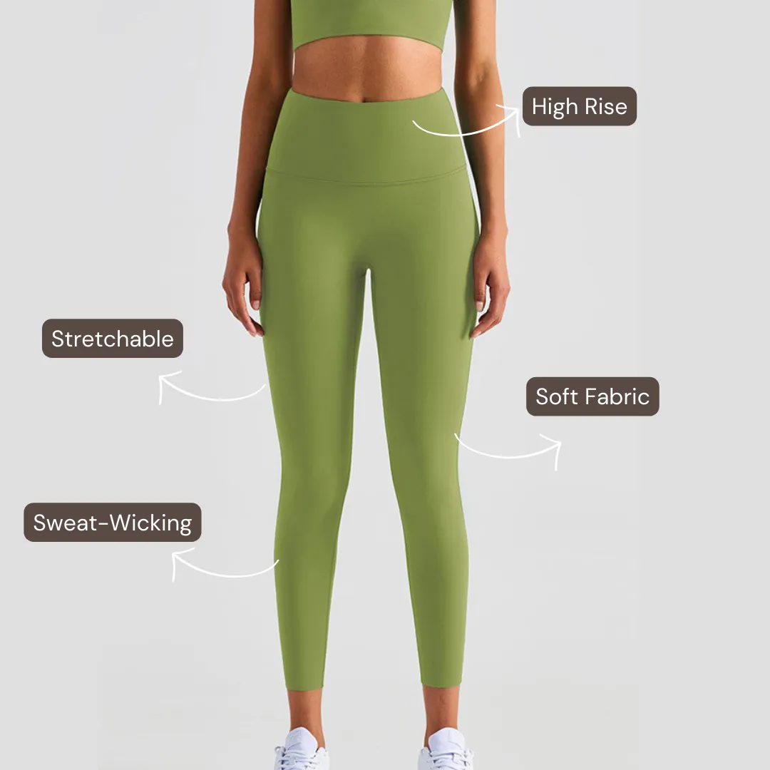 High-Rise Essential Leggings - Green