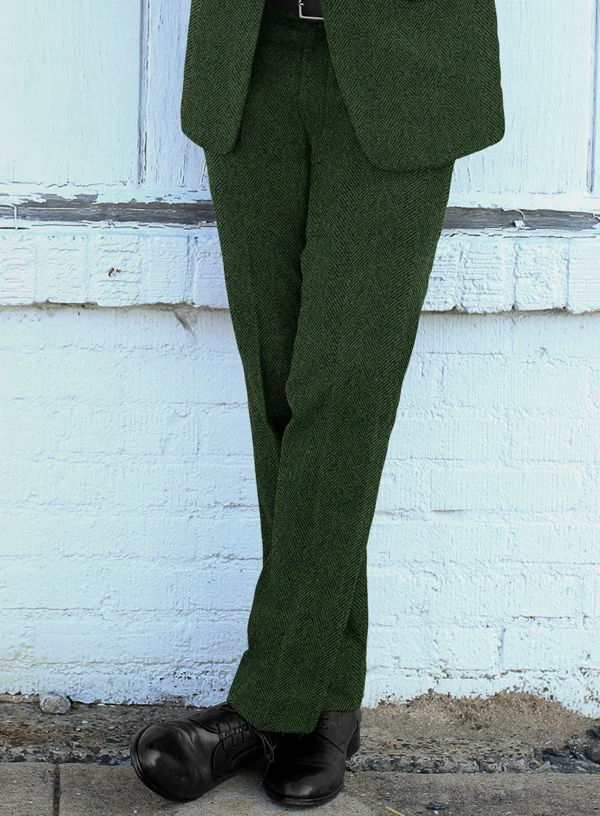 Highlander Heavy Green Herringbone Tweed Pants