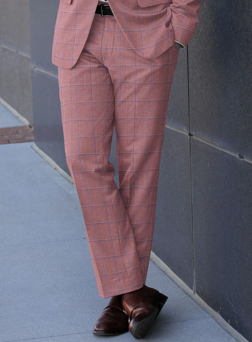 Italian Murano Drope Pink Wool Linen Silk Pants