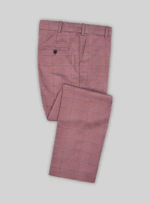 Italian Murano Drope Pink Wool Linen Silk Pants