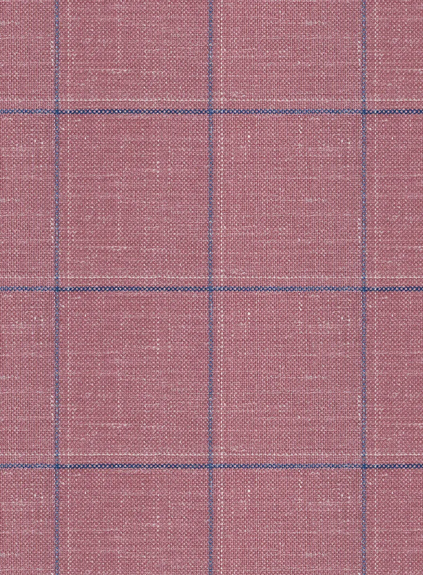 Italian Murano Drope Pink Wool Linen Silk Pants