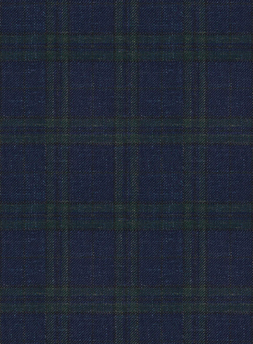 Italian Murano Loni Blue Wool Linen Silk Pants