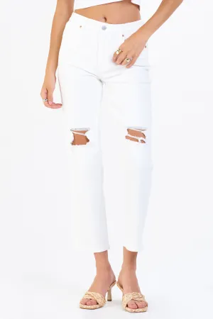 JODI SUPER HIGH RISE CROPPED STRAIGHT JEANS OPTIC WHITE