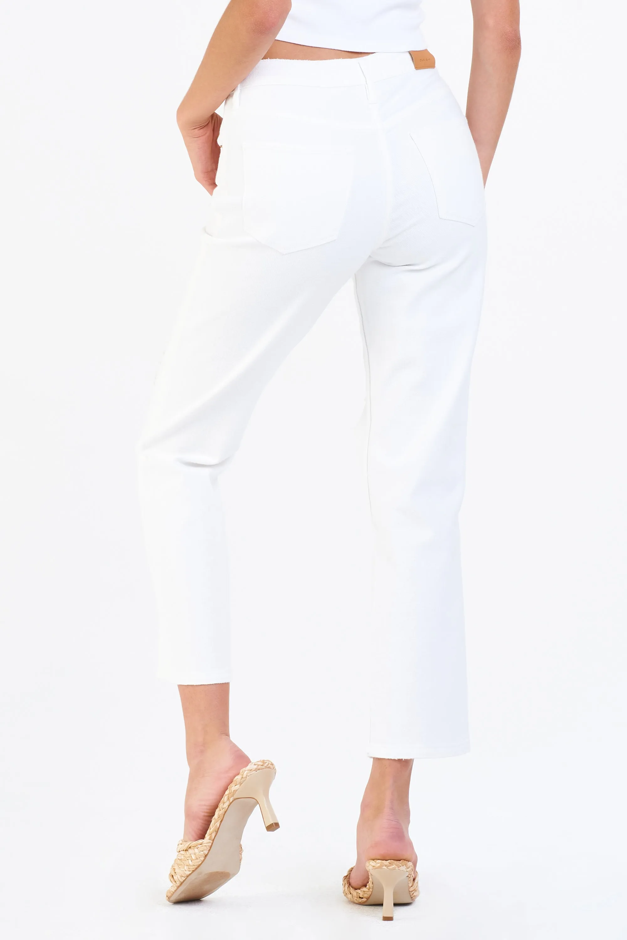 JODI SUPER HIGH RISE CROPPED STRAIGHT JEANS OPTIC WHITE