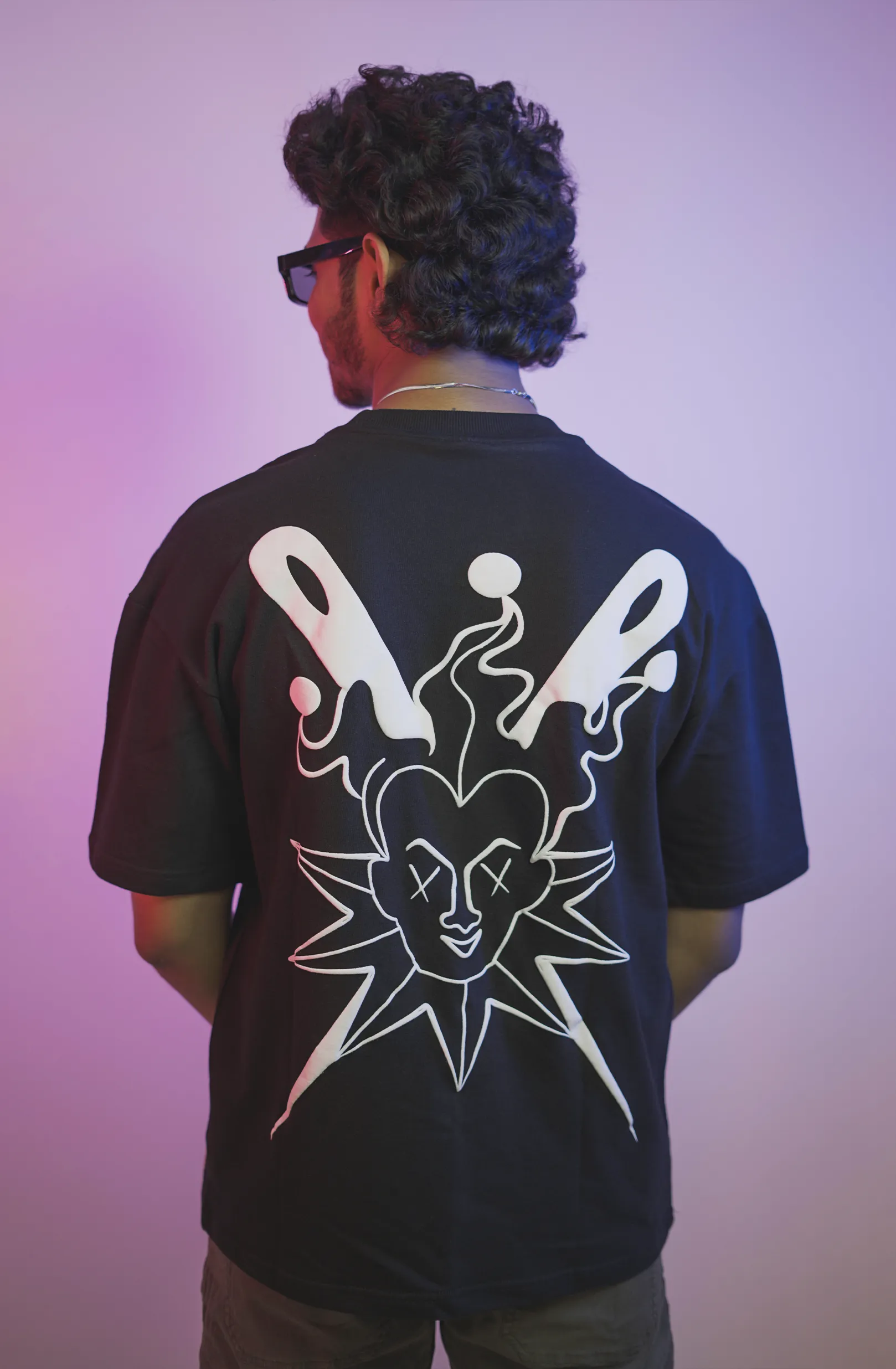 JOKER Black Drop Shoulder T-shirt