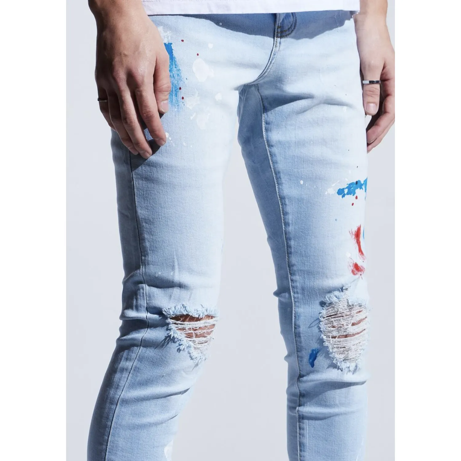 Karter Elsie Light Blue Painted Jeans w/Tears (KTROL-108)