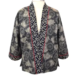 Kimono Style Jacket with Contrast Neckband