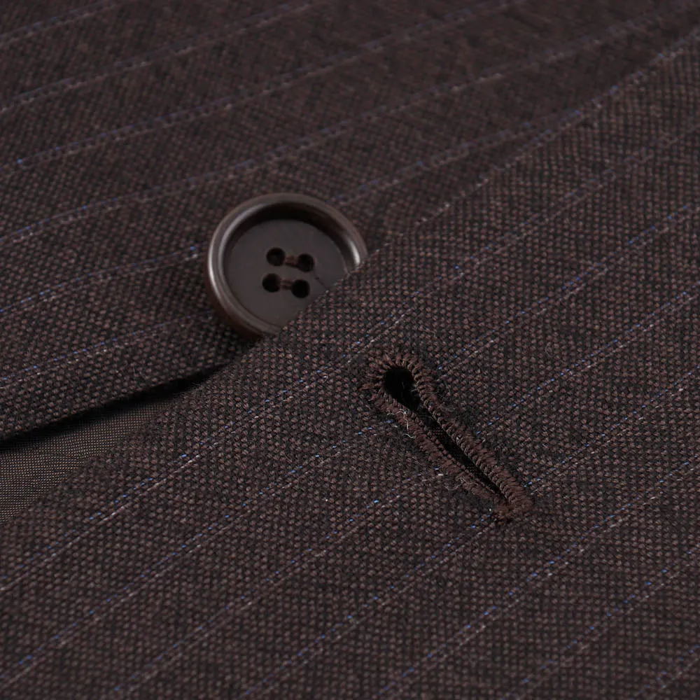 Kiton Chocolate Stripe Cashmere Suit