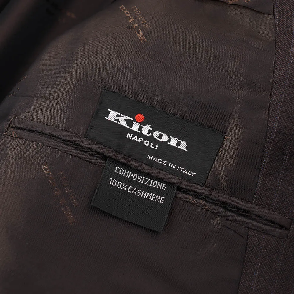 Kiton Chocolate Stripe Cashmere Suit
