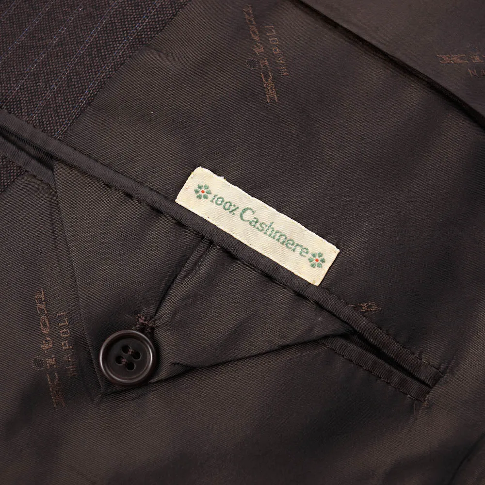 Kiton Chocolate Stripe Cashmere Suit
