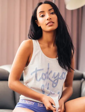 Kore Vest Top In Ice Grey Marl - Tokyo Laundry