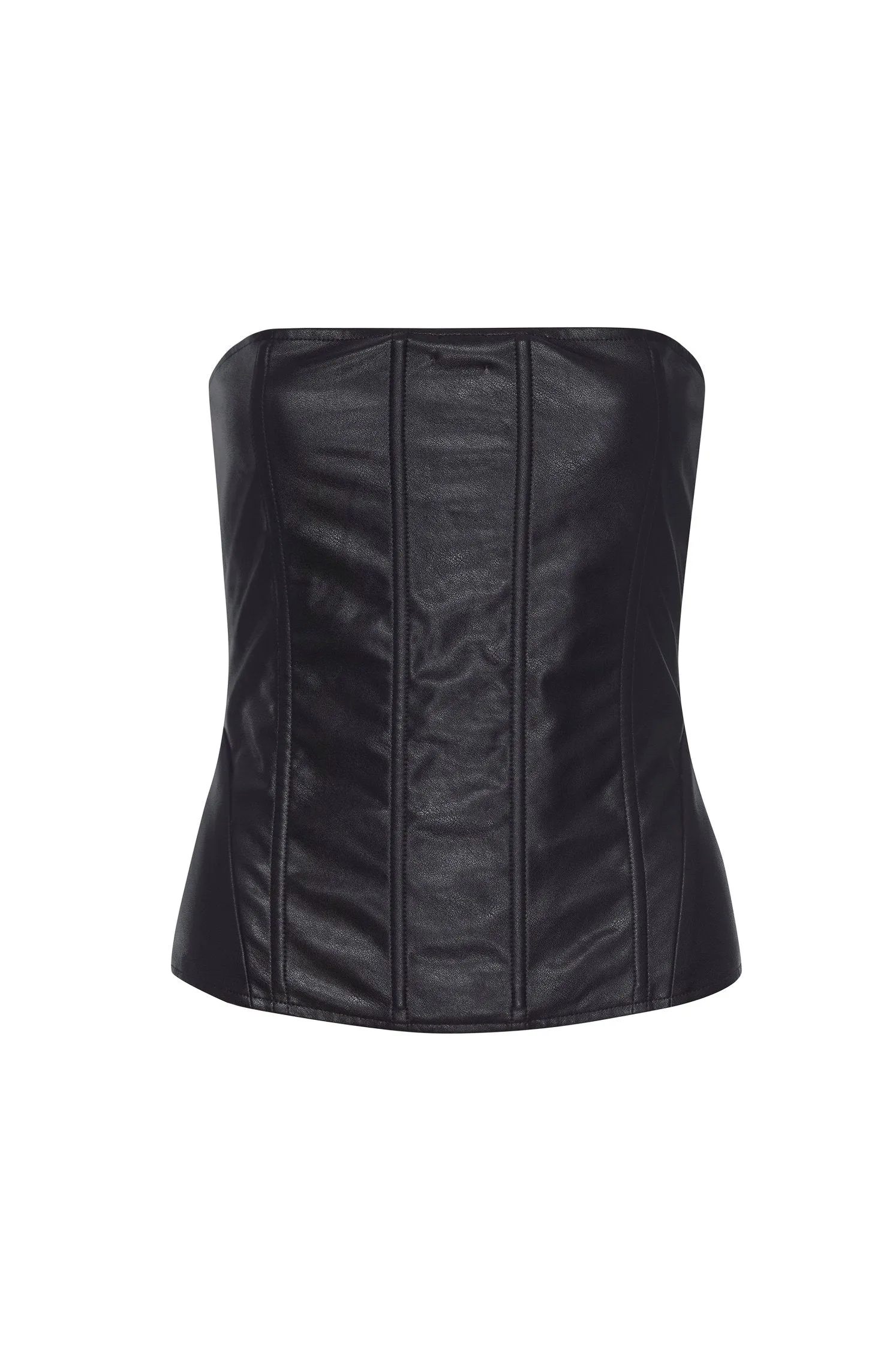 LIBRA CORSET - BLACK VEGAN LEATHER