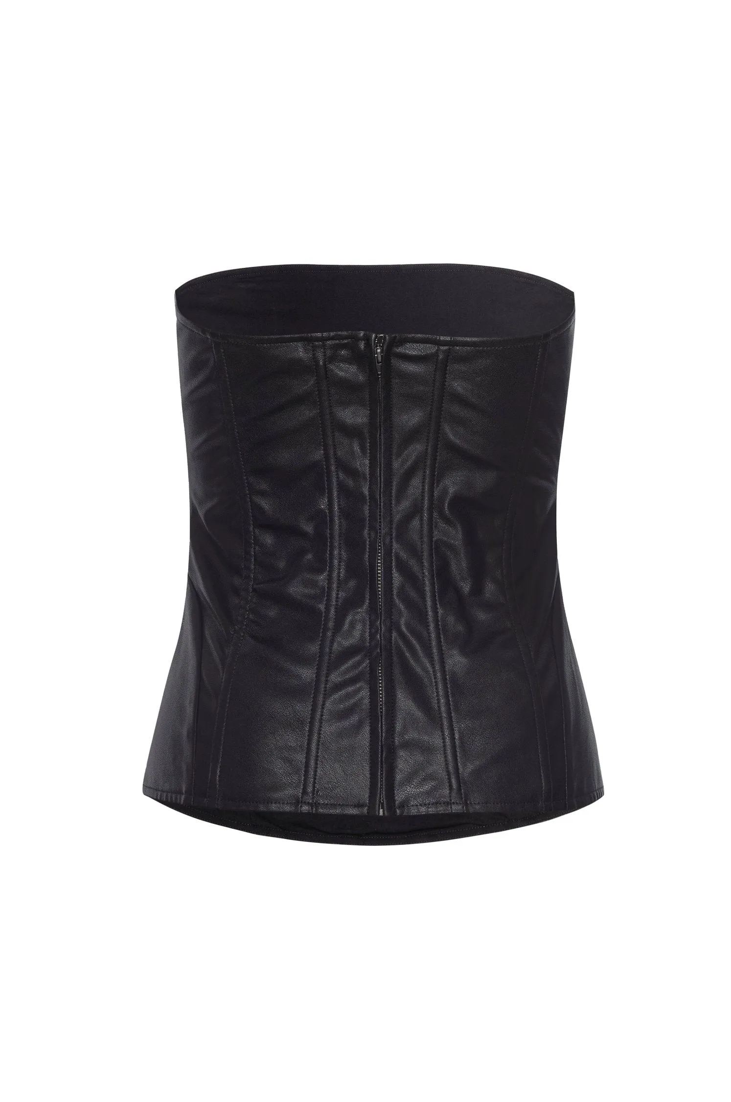 LIBRA CORSET - BLACK VEGAN LEATHER