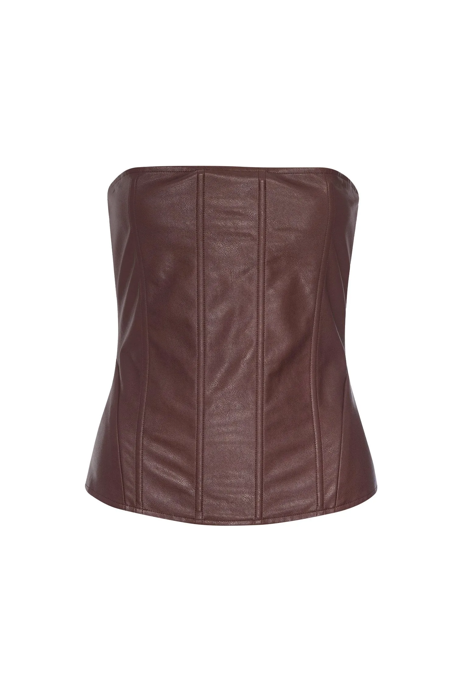 LIBRA CORSET - BROWN VEGAN LEATHER