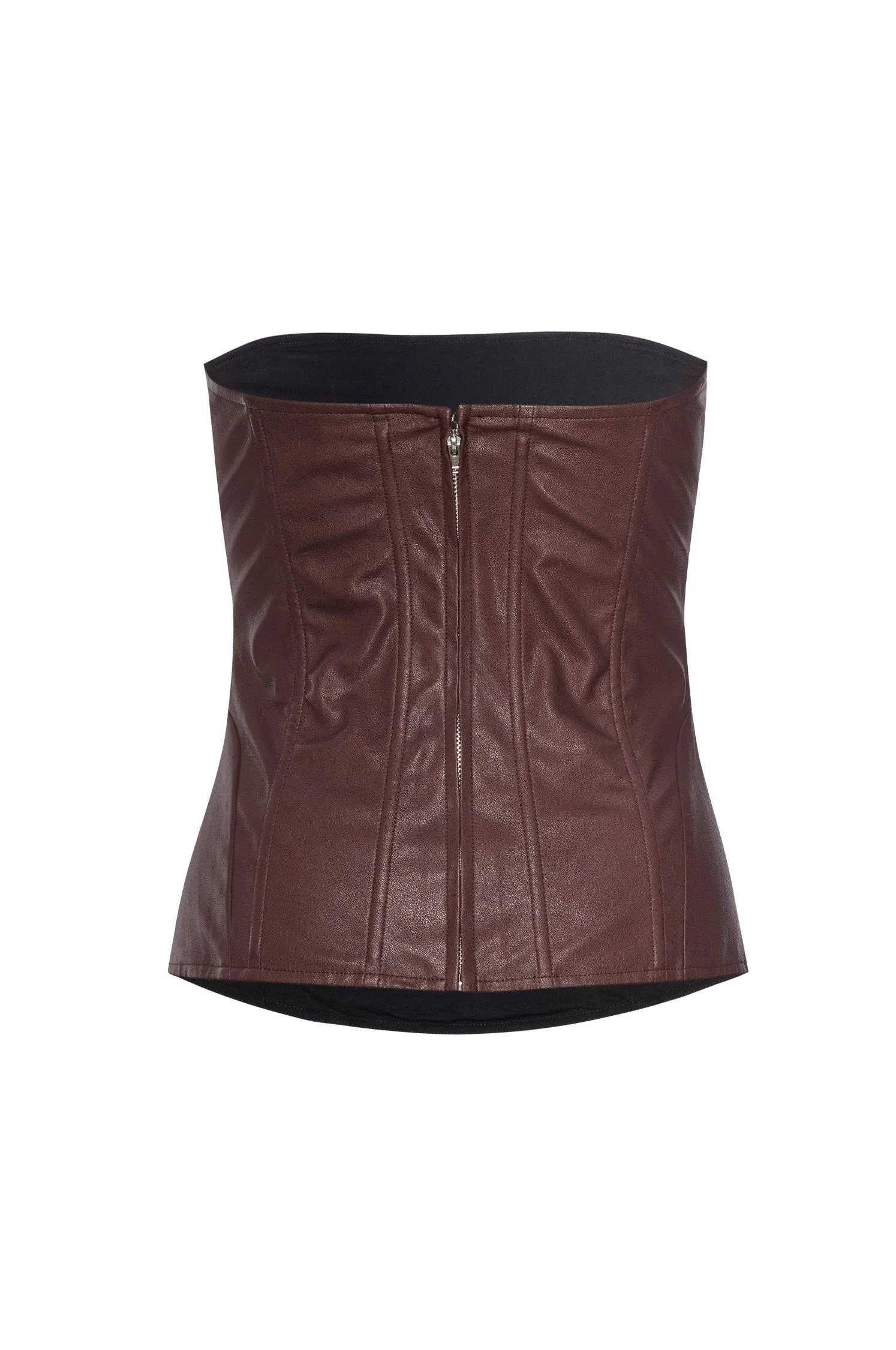 LIBRA CORSET - BROWN VEGAN LEATHER