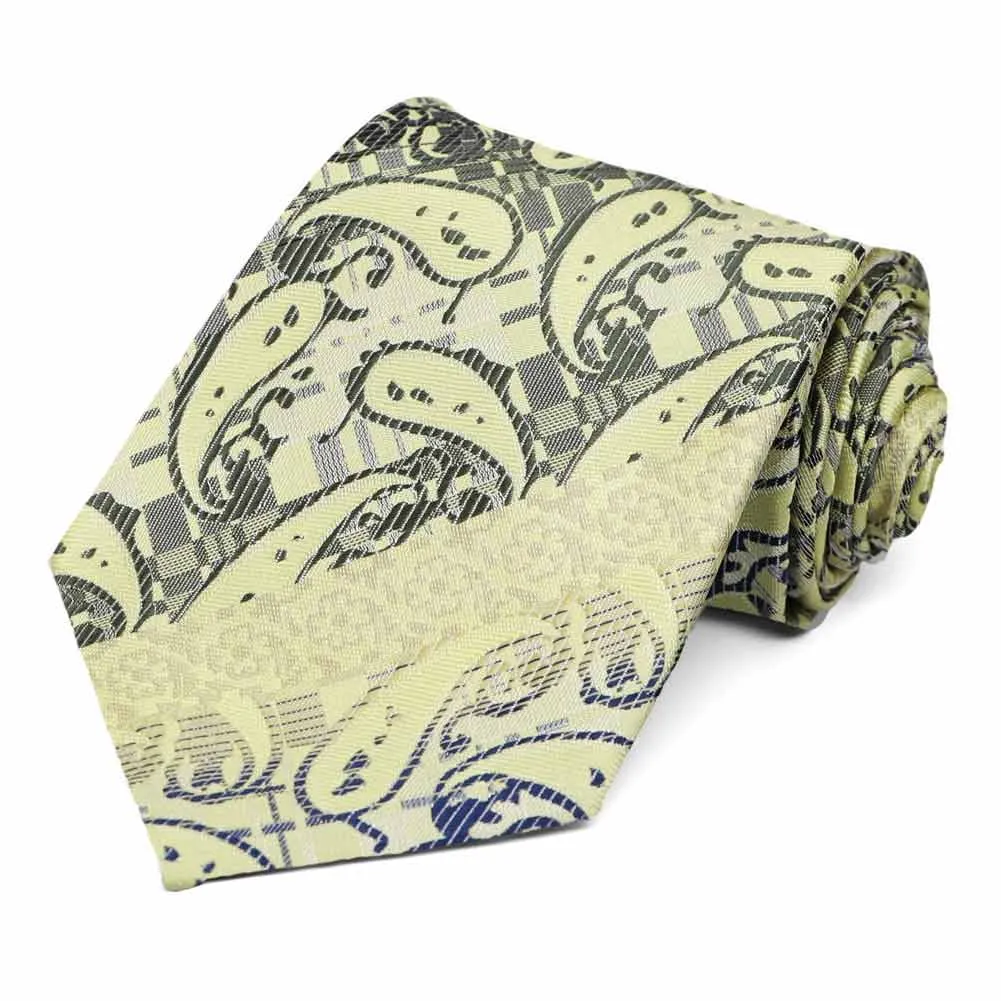 Light Citron Vernon Paisley Necktie