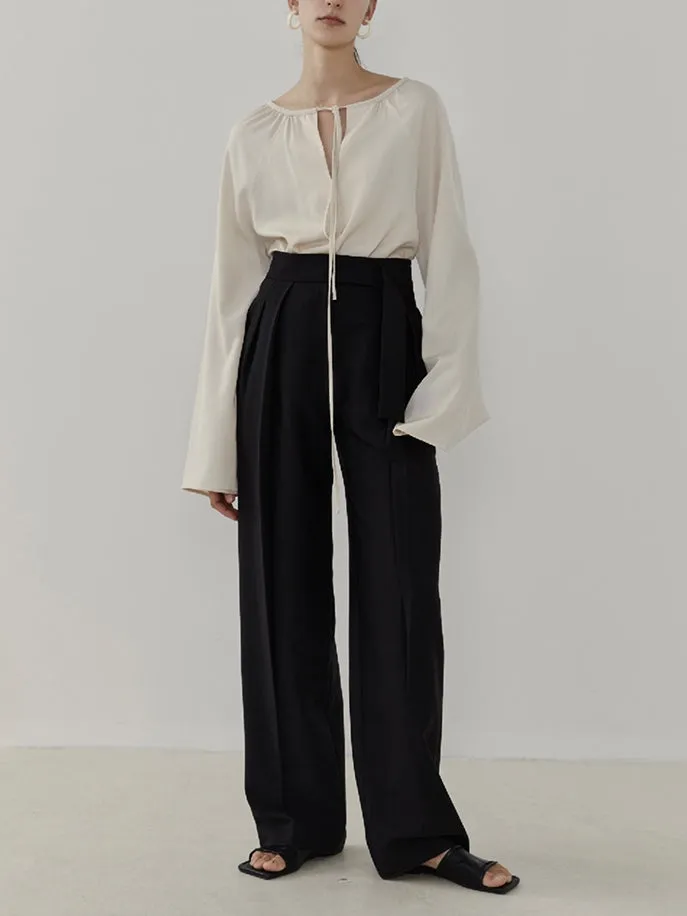 Loose Formal Plain Slacks Pants